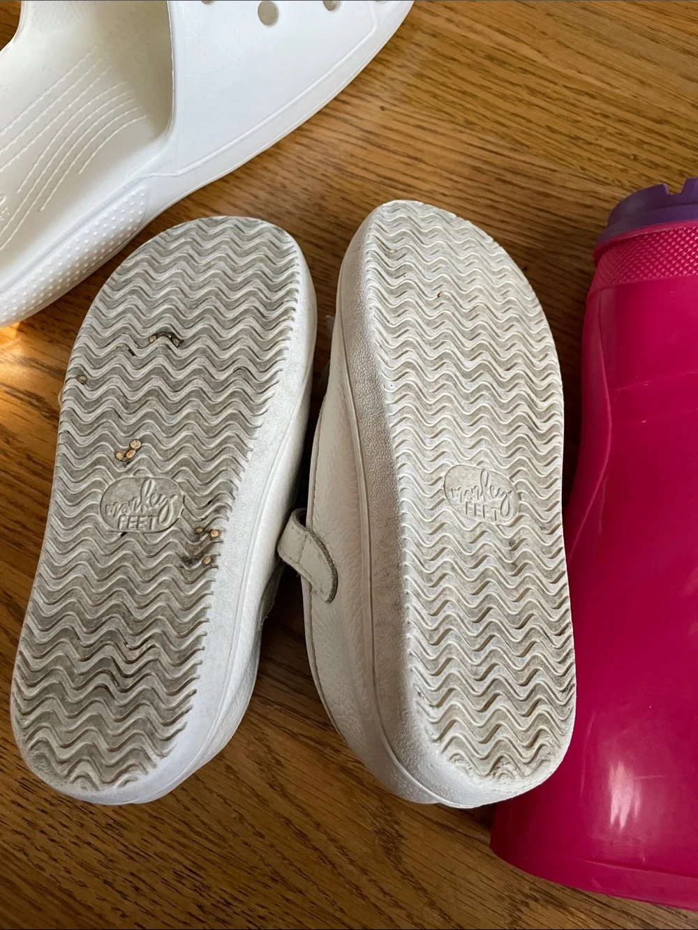 Leather Monkey Feet White Girls Mary Jane Shoes with Bow size 3-4 soft